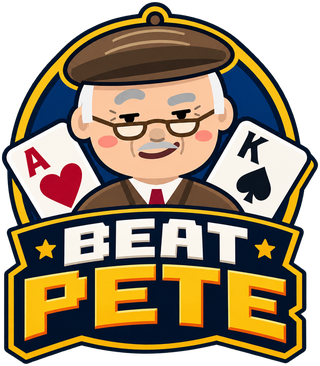 Beat Pete logo — Pete in his flat cap with an ace and a king